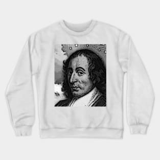 Blaise Pascal Black And White Portrait | Blaise Pascal Artwork Crewneck Sweatshirt